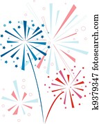 vetorial, fogo artifício