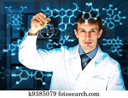 若い 化学者 仕事 中に 実験室 イラスト K Fotosearch