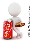 3d white people fast food 3d white people fast food