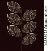 Brown Crest with Leaf Decoration Clip Art | u16375069 | Fotosearch