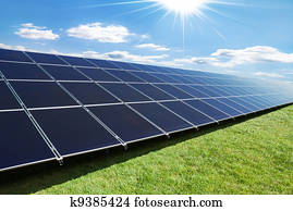 panneaux solaires, rang panneaux solaires, rang