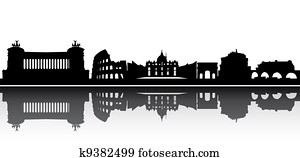 Rome italia skyline in balck and wh Rome italia skyline in balck and wh