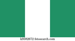 Vector illustration of the flag of  Nigeria