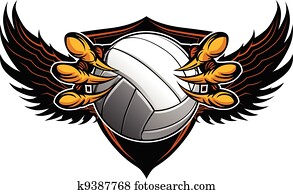 águia, voleibol, talons, e, garras, vetorial, ilustração