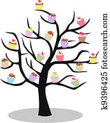 a, cupcake, baum a, cupcake, baum