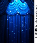 blue theatre curtain with spotlight and stars blue theatre curtain with spotlight and stars