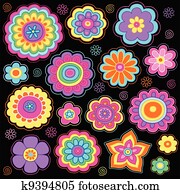 Flower Power Groovy Doodles Set Flower Power Groovy Doodles Set