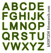 Green alphabet - capital letters Green alphabet - capital letters