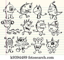 Monster Alien Creature Sketch set Monster Alien Creature Sketch set