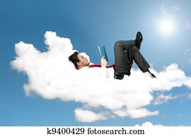 Businessman is reading a book