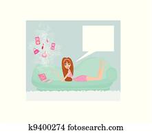 Online shopping girl Online shopping girl