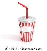 fast food paper cup with red tube fast food paper cup with red tube