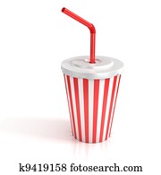 fast food paper cup with red tube fast food paper cup with red tube