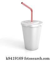 fast food paper cup with red tube fast food paper cup with red tube