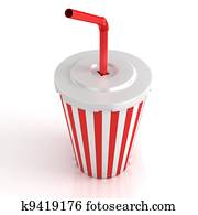 fast food paper cup with red tube fast food paper cup with red tube