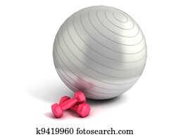 fitheid bal, en, gewichten