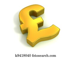 golden British pound symbol 