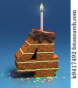 numere cuatro, formado, torta de cumpleaños