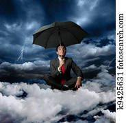 Businessman and the storm Businessman and the storm