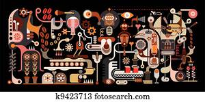 Coffee Factory  vector illustration