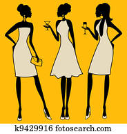 elegante, party, frauen elegante, party, frauen