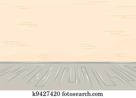 old brick wall wooden floor