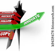 Innovation and Change Beats Stagnation Arrow Jumping Hole Innovation and Change Beats Stagnation Arrow Jumping Hole