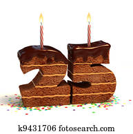 מספר, 25, עצב, עוגה של שוקולד