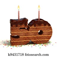 מספר, 50, עצב, עוגה של שוקולד