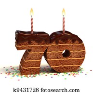 מספר, 70, עצב, עוגה של שוקולד