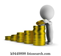 3d, klein, leute, -, finanzieller erfolg