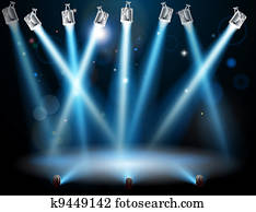 Blue spotlights background