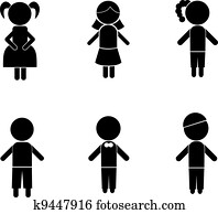 boy girl stick silhouettes