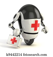 robot medic with the first aid sing