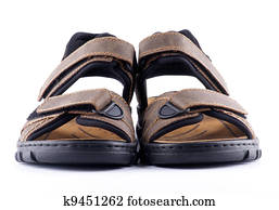 men's brown velcro fastening shoes