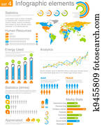 infographics, 元素, 集合