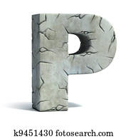 letter P cracked stone letter P cracked stone