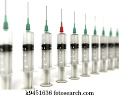 médico, seringas, -, vacina