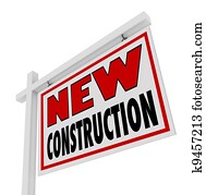 nuevo, construcción, casa para la venta, señal, hogar, bienes raíces