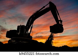 track-type loader excavator at work track-type loader excavator at work