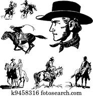 Vector Vintage Cowboy Graphics Vector Vintage Cowboy Graphics