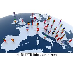 אירופאי, ארצות