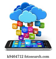 Cloud computing and mobility concept Cloud computing and mobility concept