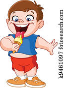 criança, comer, icecream