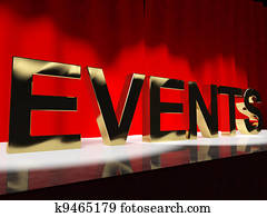 Events Word On Stage Showing Agenda Concerts Festivals And Parti Events Word On Stage Showing Agenda Concerts Festivals And Parti