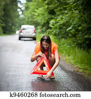  female driver  calling the service