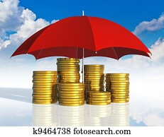 financiële stabiliteit, zakelijk, succes, en, verzekering, concept