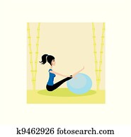girl in a pilates studio girl in a pilates studio