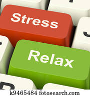 Stress Relax Computer Keys Shows Pressure Of Work Or Relaxation Online