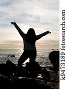 Beach Woman Silhouette Beach Woman Silhouette